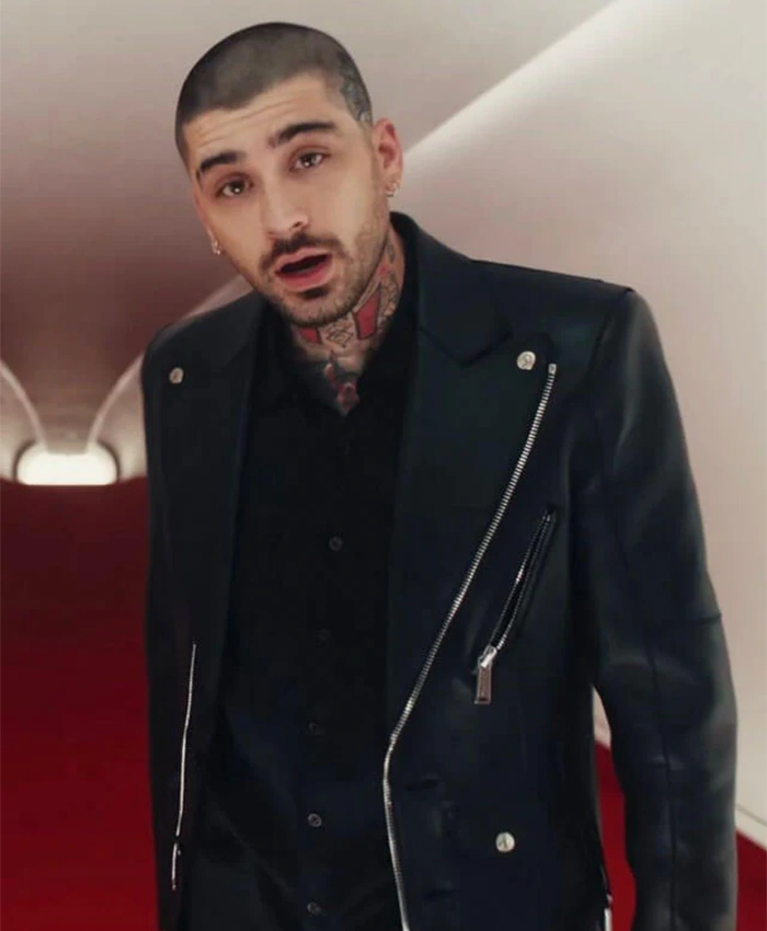 Zayn Malik Eyes Closed Black Leather Jacket For Sale