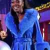 AJ Odudu Carnaby Christmas Lights Switch On Blue Leather Coat