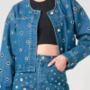 Abby Elliott All Her Fault S01 Grommet Embellished Jacket For Sale
