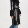 Aimee Lou Wood Daddy Issues S02 Black Leather Coat For Sale