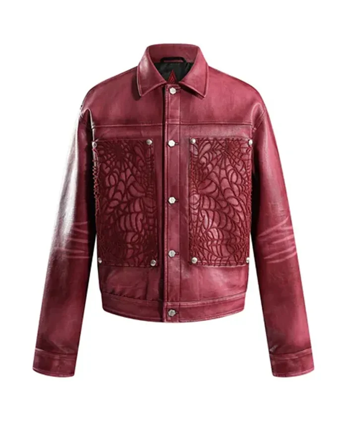 Alexis Nicole Lete NYFW 2025 Red Leather Jacket For Sale