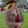 Alison Sweeney Finding Mr Christmas S02 Fringe Suede Jacket For Sale