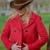 Alison Sweeney Sweeney Finding Mr Christmas S02 Red Wool Coat