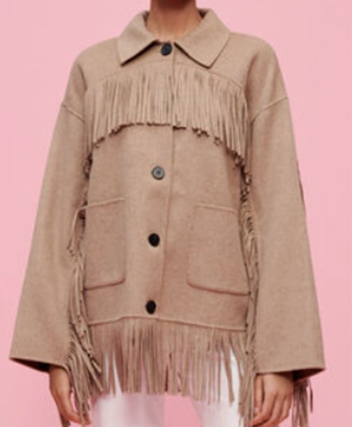 Alison Victoria Sin City Rehab S01 Suede Fringe Jacket For Sale