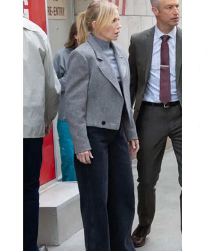 Amanda Rollins Law and Order SVU S27 Grey Cropped Jacket For Sale