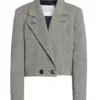 Amanda Rollins Law and Order SVU S27 Grey Cropped Jacket Front