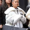 American singer Ariana Grande White Puffer Jacket