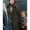 Andrea Riseborough Goodbye June Brown Shearling Coat