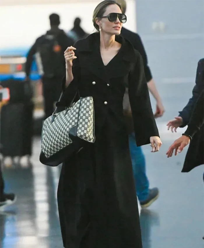 Angelina Jolie Black Trench Coat For Sale