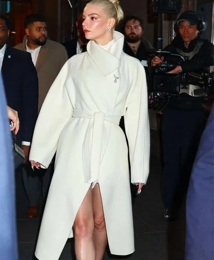 Anya Taylor Joy NYC 2025 White Coat