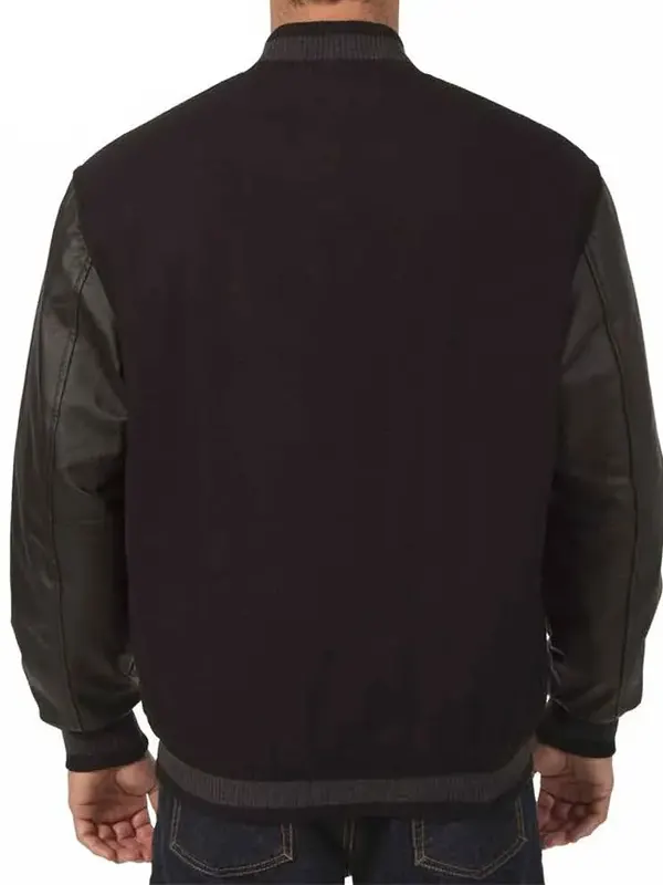 Arizona Coyotes Full-Snap Black Wool Varsity Jacket