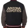 Arizona Coyotes Varsity Two Tone Black and Grey Wool Jacket