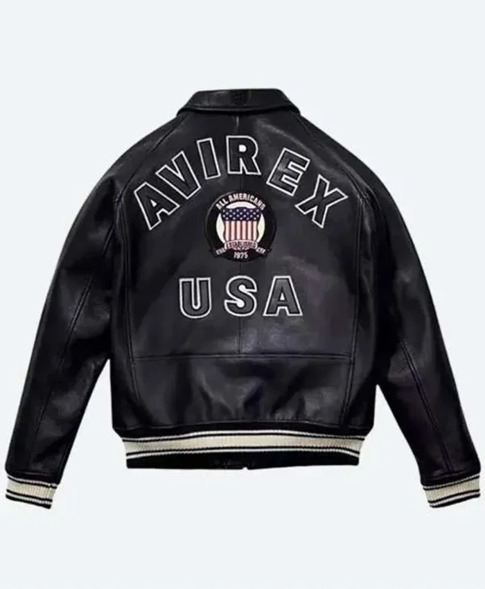 Avirex USA Black Leather Jacket