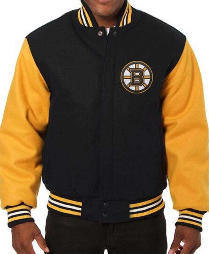 Boston Bruins Black and Yellow Varsity Jacket