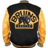 Boston Bruins Black and Yellow Wool Varsity Bomber Jacket