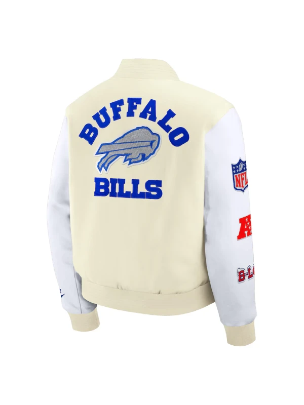 Buffalo Bills Nike White 2025 Rivalries Collection Varsity Jacket