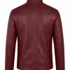 Buy Classic Burgundy Racer Leather Jacket For Men