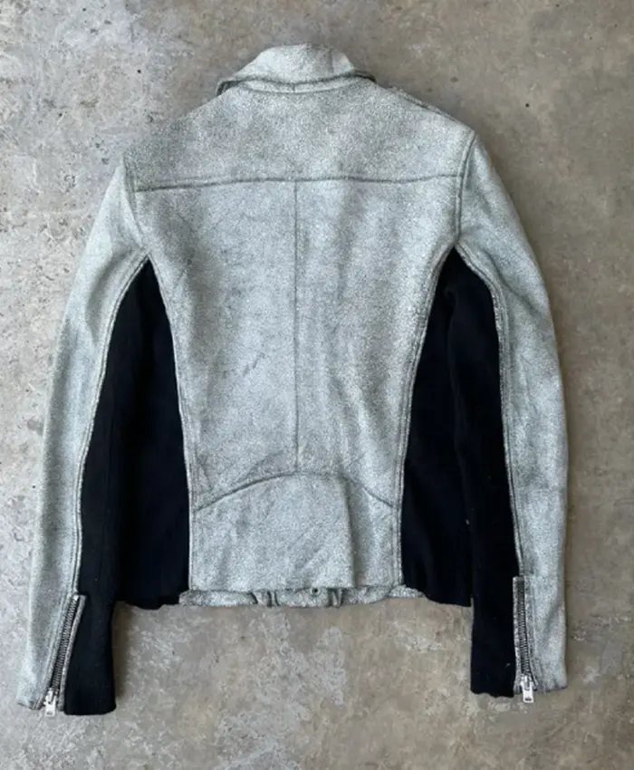 Buy Daryn Carp The Today Show Silver Metallic Leather Biker Jacket