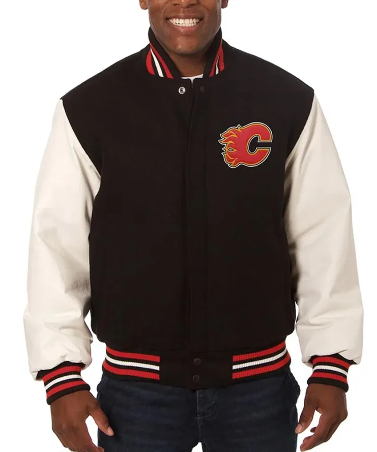 Calgary Flames Two-Tone Black and White Jacket
