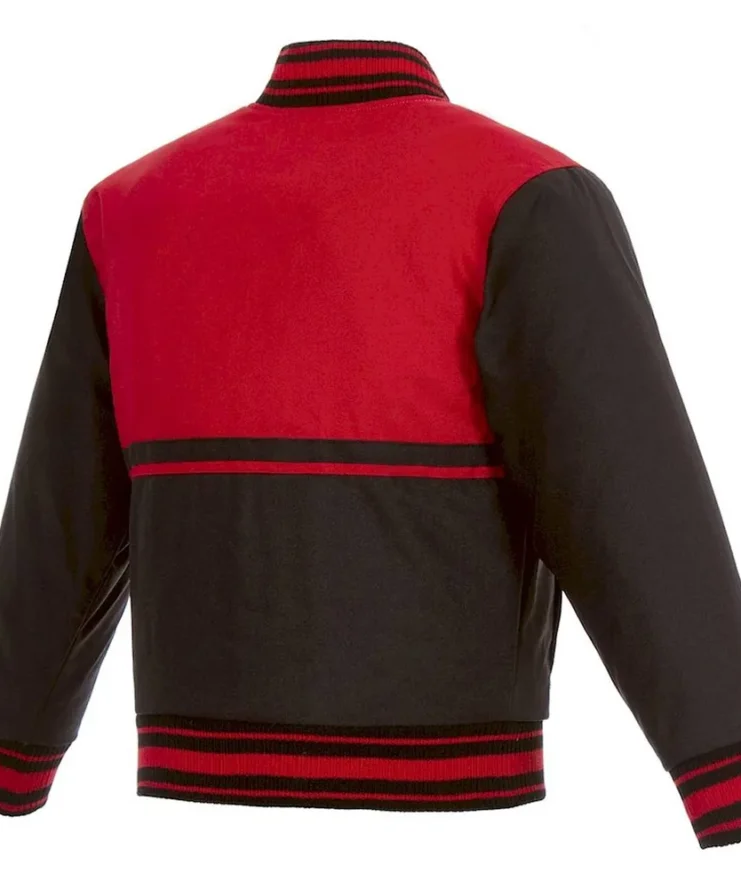 Calgary Flames Youth Full-Snap Black and Red Poly-Twill Jacket