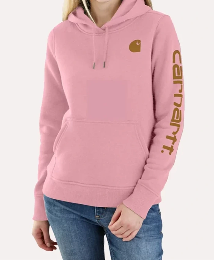 Carhartt Sleeve Logo Pink Hoodie