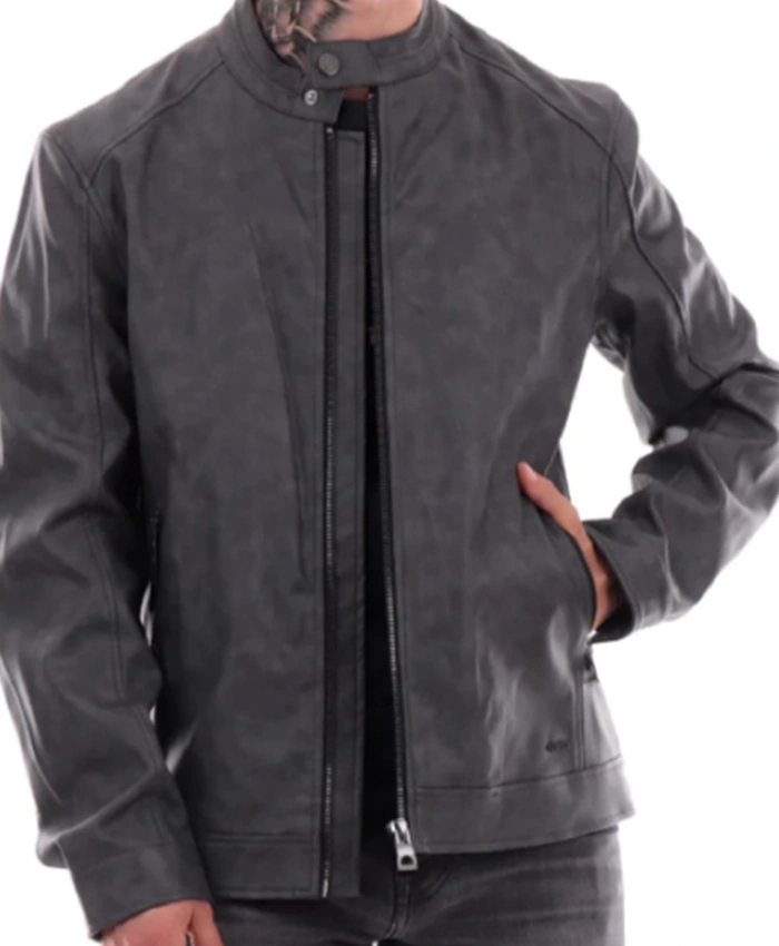 Carlton Fitzgerald Beyond the Gates Grey Leather Jacket For Sale