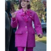 Carrie Preston Elsbeth S03 Pink Tweed Coat