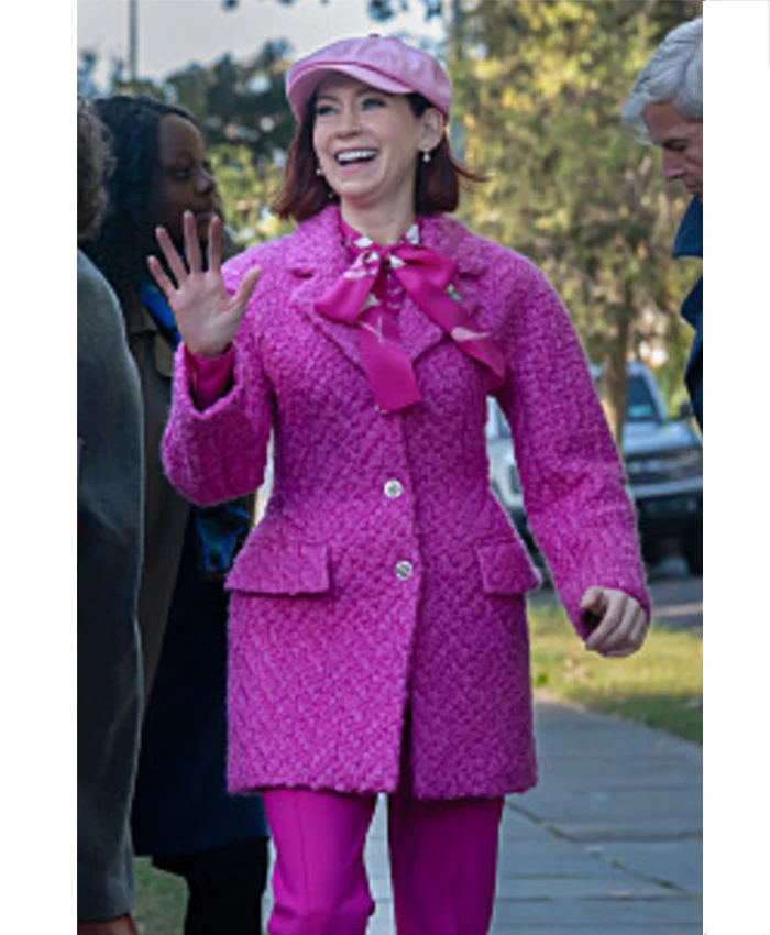 Carrie Preston Elsbeth S03 Pink Tweed Coat
