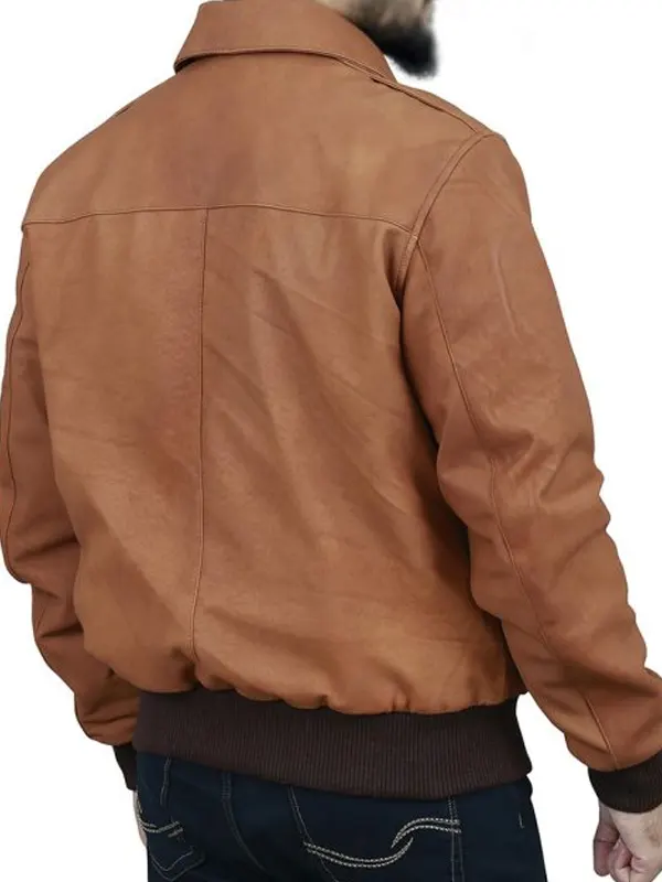 Casual Wear Bomber Brown Leather Jacket