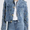 Chelsea Hamilton Beyond the Gates Embellished Denim Jacket For Sale
