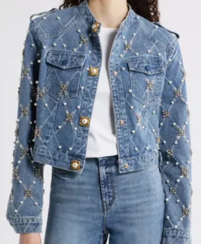 Chelsea Hamilton Beyond the Gates Embellished Denim Jacket For Sale