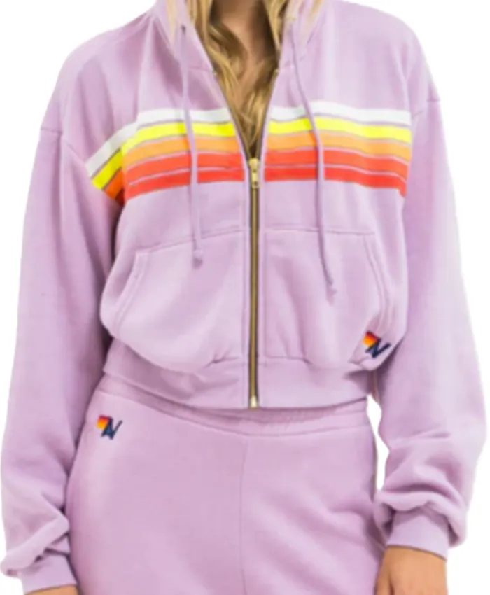 Chloe Thompson Law and Order S25 Purple Striped Hoodie For Sale