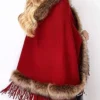 Christmas Fur Shawl Hooded Cape Wrap For Sale