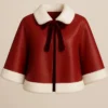 Christmas Holiday Red Leather Christmas Cape