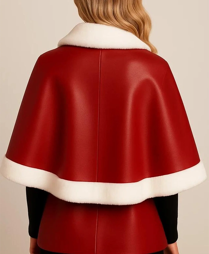 Christmas Holiday Red Leather Christmas Cape For Sale