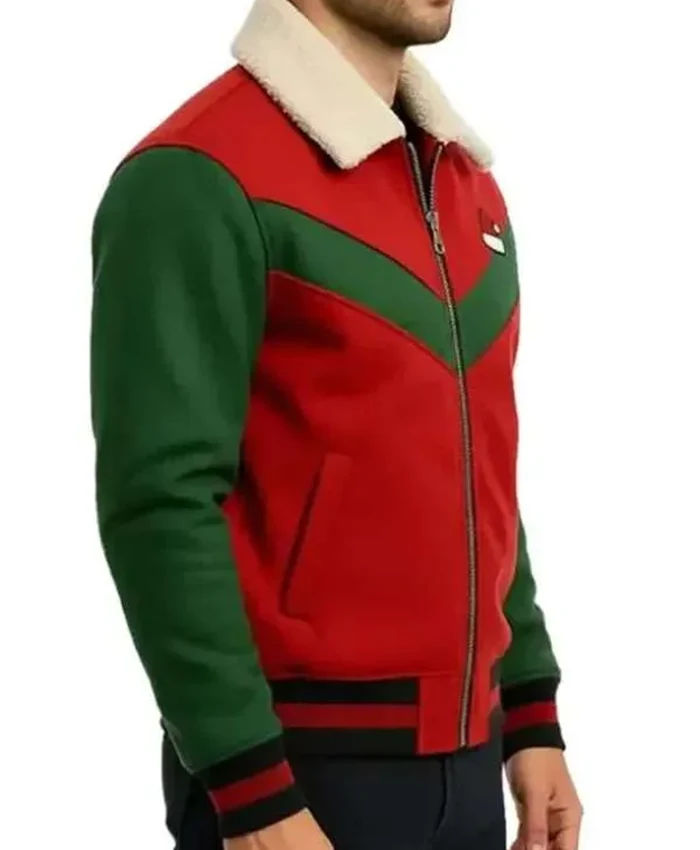 Christmas Red and Green Varsity Jacket For Sale