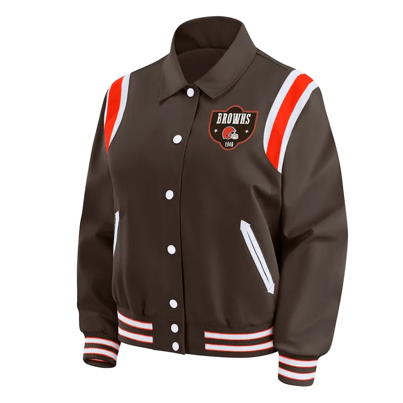 Cleveland Browns Lightweight Brown Varsity Jacket