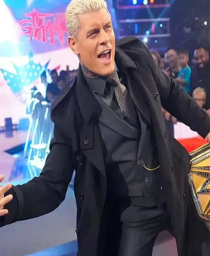 Cody Rhodes SmackDown 2025 Black Wool Coat