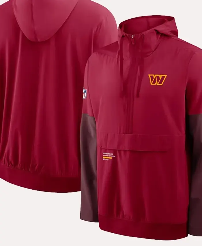 Commanders Nike Sideline Anorak Half Zip Hoodie Jacket For Sale