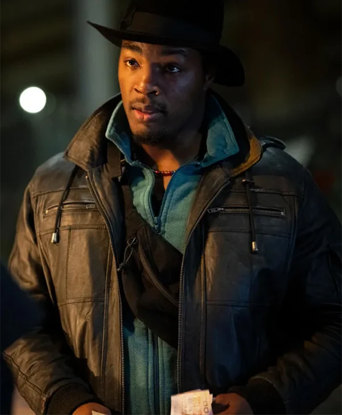 Daniel Ezra The Running Man Black Leather Jacket