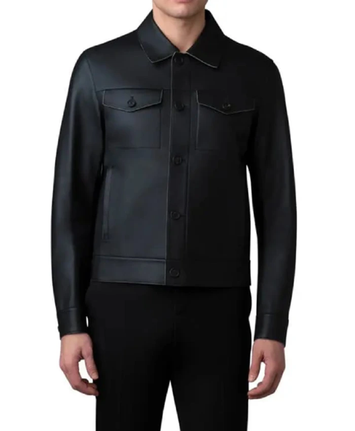 Daniel Radcliffe The Today Show Black Leather Shirt Jacket For Sale
