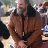 David Harbour Stranger Things S05 Brown Puffer Jacket For Sale