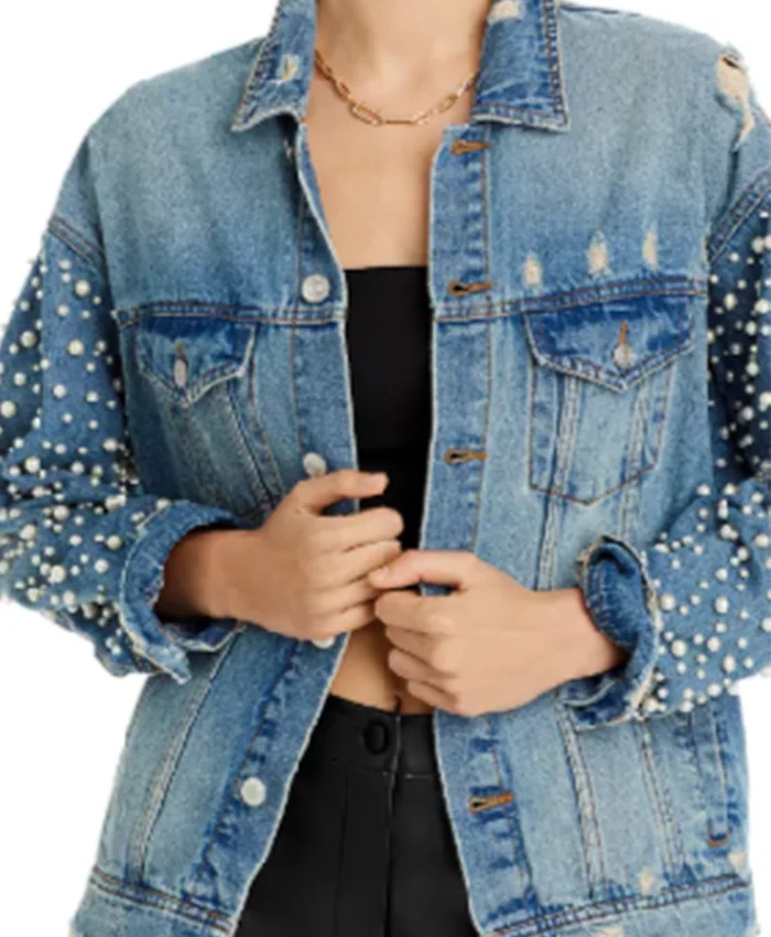 Destiny Loot S03 Pearl Studded Denim Jacket For Sale