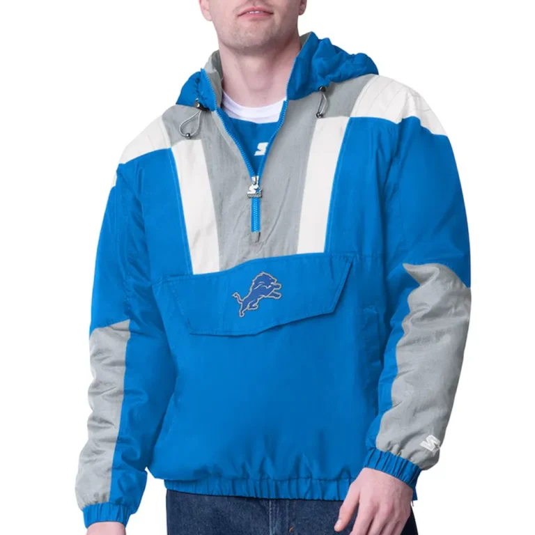 Detroit Lions Half-Zip Pullover Hooded Jacket