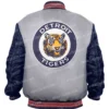 Detroit Tigers Full-Snap Satin Gray and Navy Jacket
