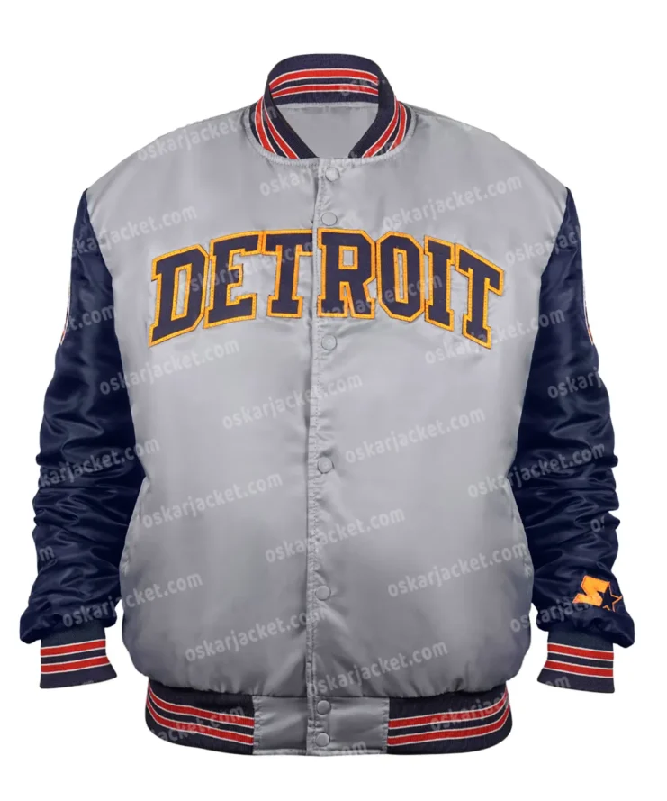 Detroit Tigers Navy and Gray Varsity Jacket