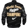 Dodgers World Series 2025 Back To Back Black Letterman Jacket