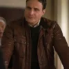 Dominic Fumusa Elsbeth S03 Brown Leather Jacket For Sale