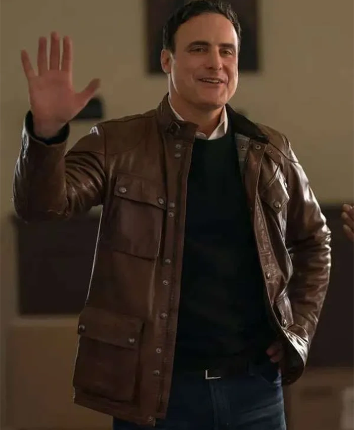 Dominic Fumusa Elsbeth S03 Brown Leather Jacket