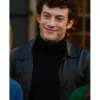 Dominic Sessa Oh What Fun Black Leather Jacket For Sale